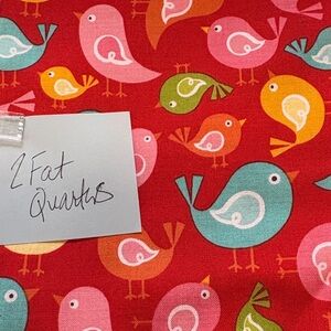 Colorful Bird Patterned Fabric - Hello Sunshine | Riley Blake| 2 Fat Quarters